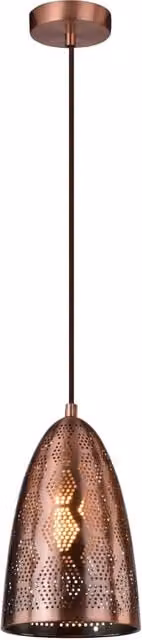 Lampada a sospensione Candellux Sfinks in metallo color rame, forma rotonda, attacco E27, regolabile in altezza – 1