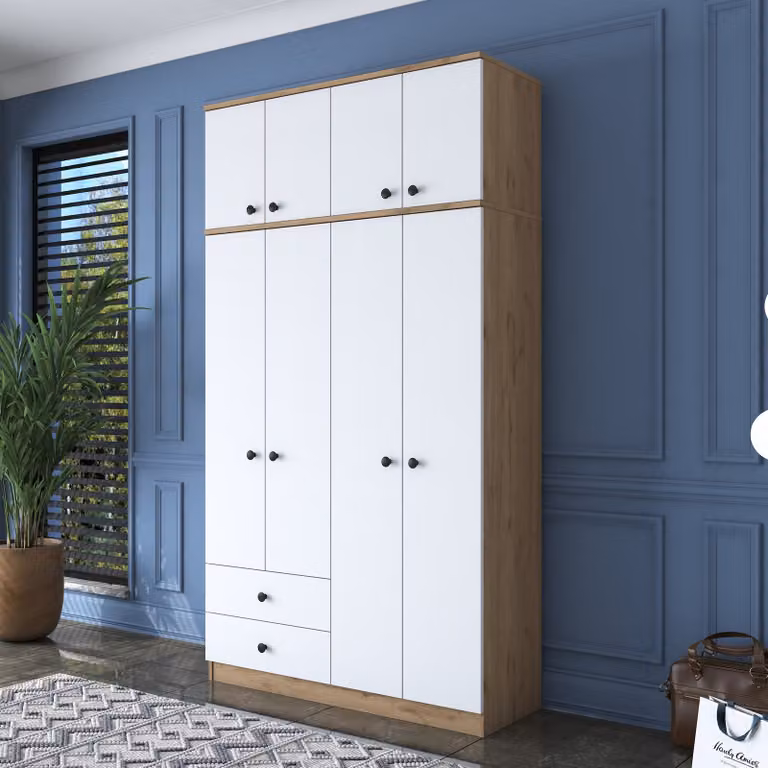 Skye Decor, BA121 - 2696, armadio, noce, 100 % PANNELLI DI PARTICELLE RIVESTITI IN MELAMMINA, 120 x 42,5 x 216,8 cm