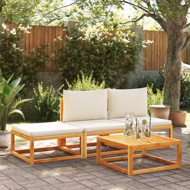Set di divani da giardino 4 pz con cuscini in legno di acacia 3278866