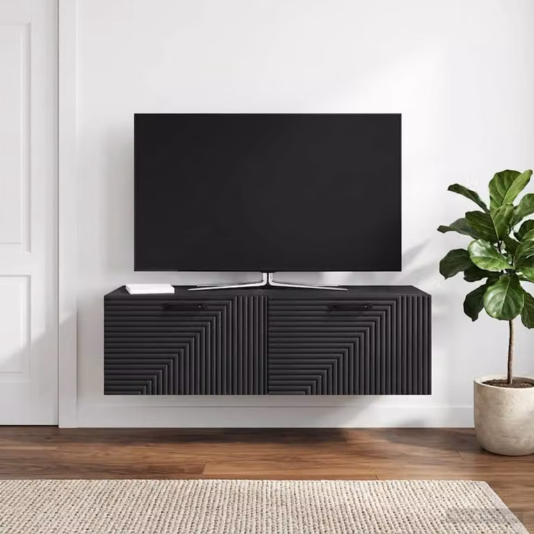 vidaXL Mobile Porta TV da Muro Moderno Nero L/P/H: 98 x 41 x 30 cm