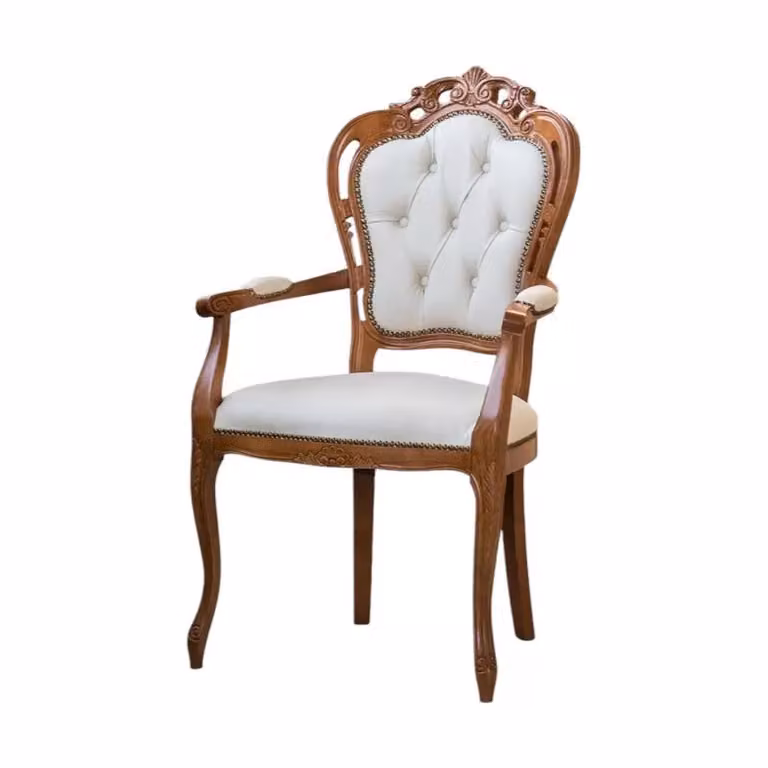 Capotavola classico in legno di faggio con capitonné in ecopelle beige Mobili 2G L/P/H: 60 x 55 x 110 cm
