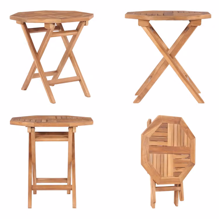 vidaXL Tavolo da giardino pieghevole 45x45x45 cm in legno massiccio di teak - Tavolo da esterno - Tavoli da esterno - Tavolo da giardino - Tavoli da giardino
