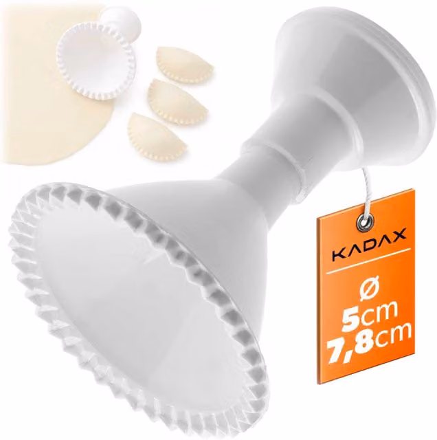 Stampo per usini e pierogi Kadax bianco in plastica rotondo