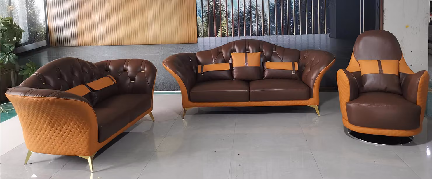 Sofagarnitur 3+2+1 Sitzer Wohnlandschaft Sofa Couch Polster Garnitur Ledersofa