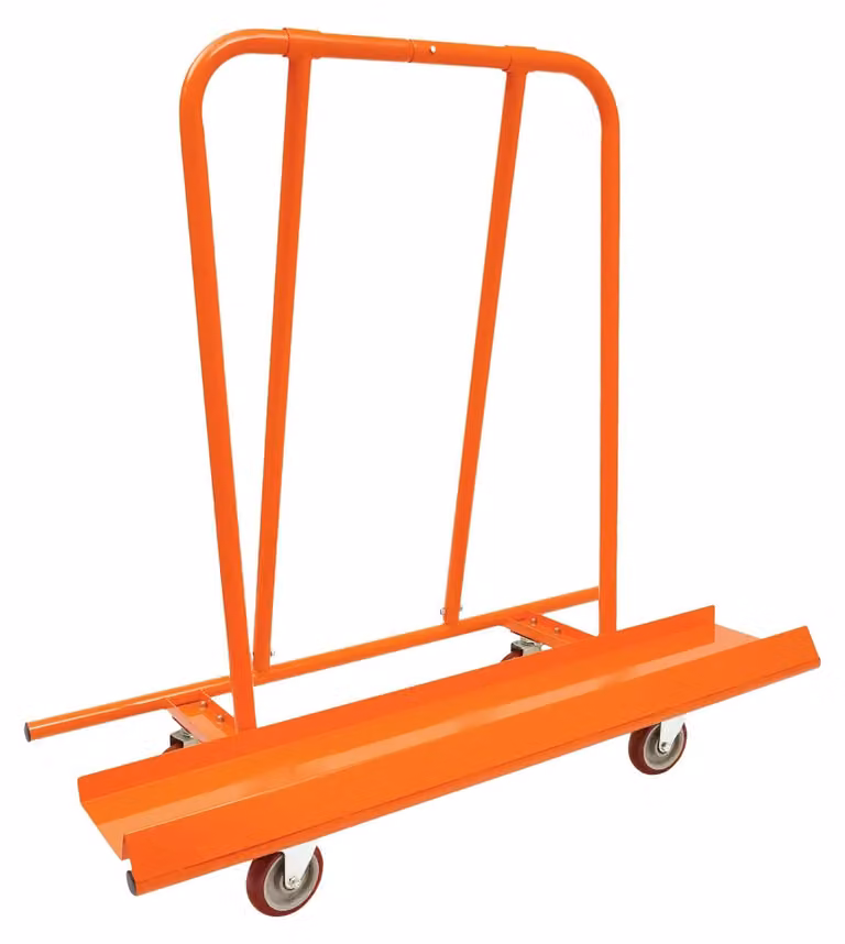 Carrello per lastre - Carrello sottile per lastre - Carrello per carichi pesanti da 800 kg - Con sponde laterali - 4 ruote - Adatto per lastre, finestre, materassi - Colore: arancione