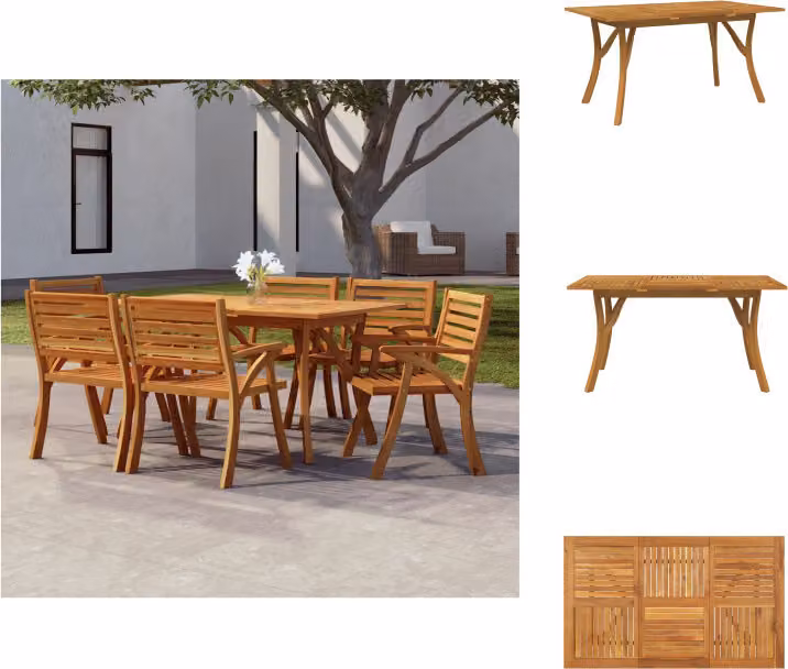 vidaXL Tavolo da giardino 150x90x75 cm in legno massiccio di acacia - Tavoli da giardino