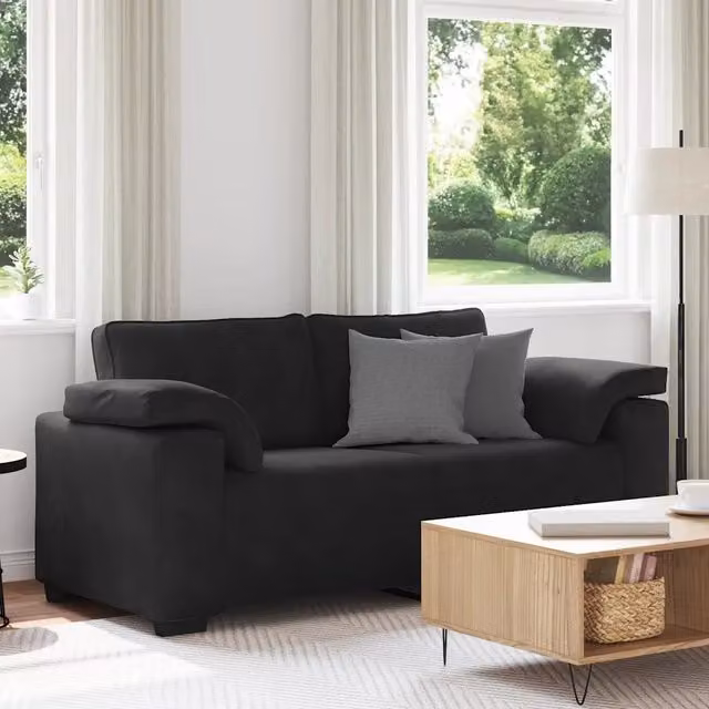 Divano Divanetto-Sofa Nero 140 cm in Velluto 226594