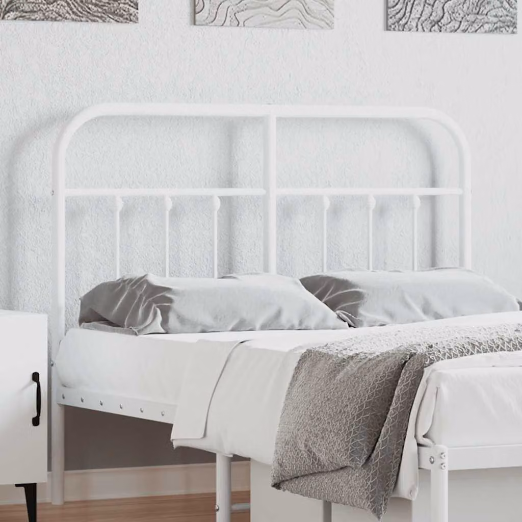 Testiera di ricambio in metallo vidaXL, colore bianco laccato, per letto 120x200 cm