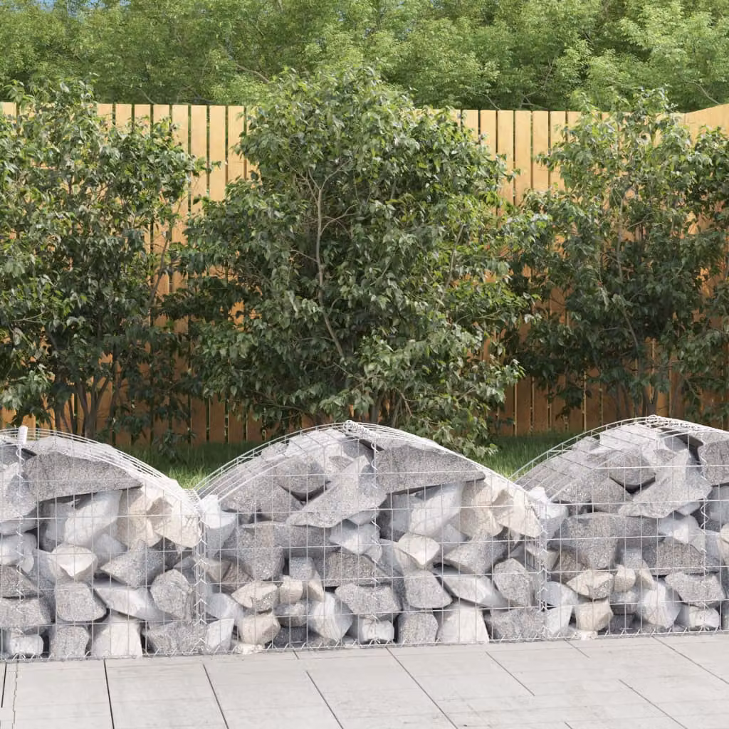 Cesto Gabbione ad Arco vidaXL in Acciaio Zincato Grigio L/P/H: 100 x 50 x 40/60 cm