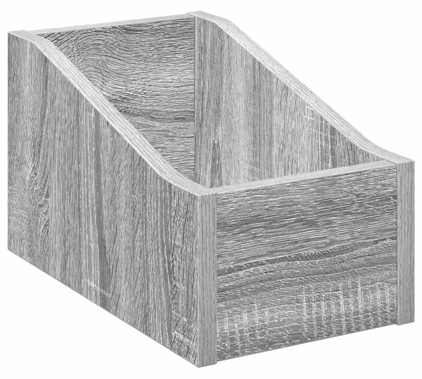 Scatola per dischi in vinile, colore Sonoma grigio, dimensioni 18 x 32 x 18 cm, realizzata in materiale composito di legno