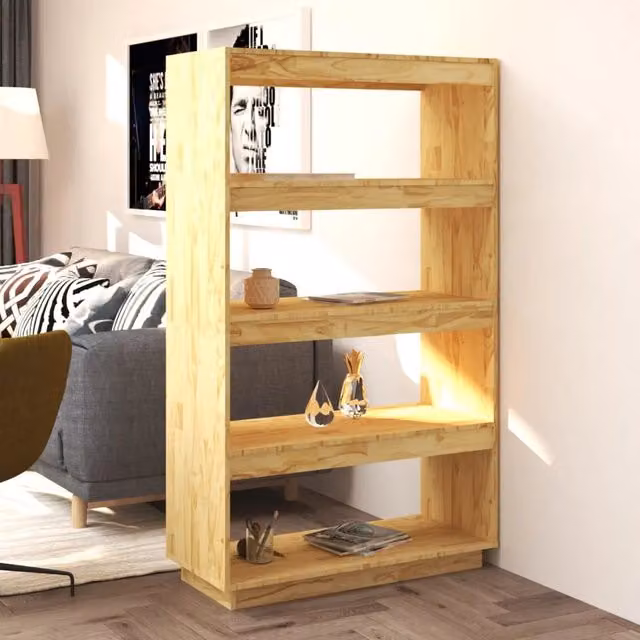 Libreria divisorio Design Mania in legno massello di pino beige L: 80 cm, P: 35 cm, H: 135 cm – 1