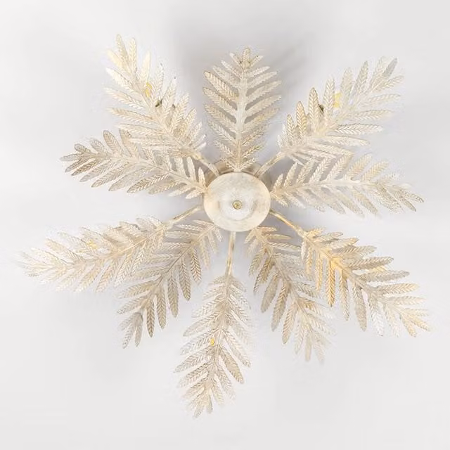 Plafoniera Onli Felce con 5 luci in metallo color beige stile Art Nouveau