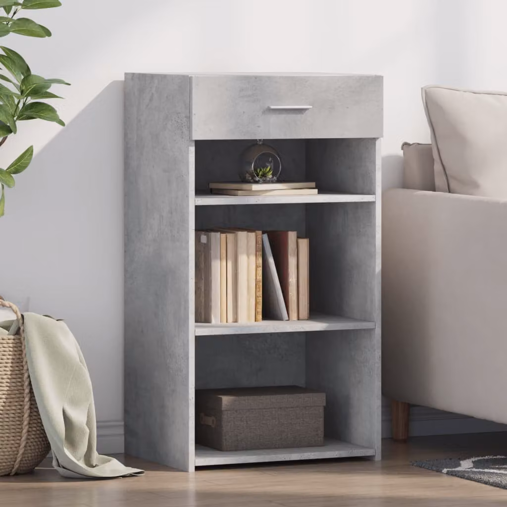 Credenza moderna vidaXL in legno multistrato e MDF, Grigio, L 50 cm x P 42,5 cm x H 93 cm