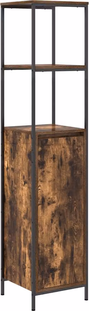 Mobile da Bagno con Ripiani Rovere Fumo 36x35x165 cm