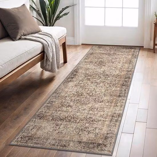 Tappeto vintage lavabile antiscivolo 60x180 cm per il soggiorno