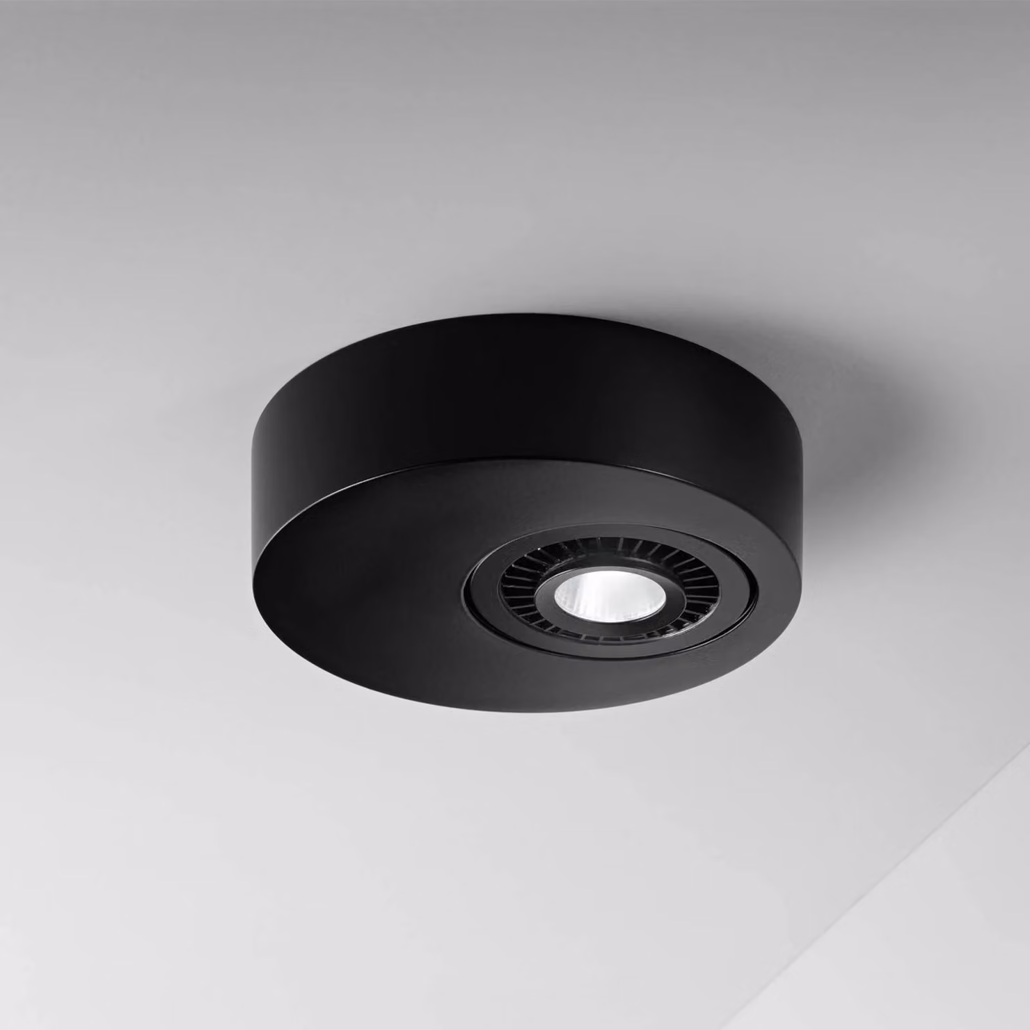 Egger Licht Plafoniera a LED Geo, Nero, Corridoio, Alluminio, Moderno, Plafoniera LED