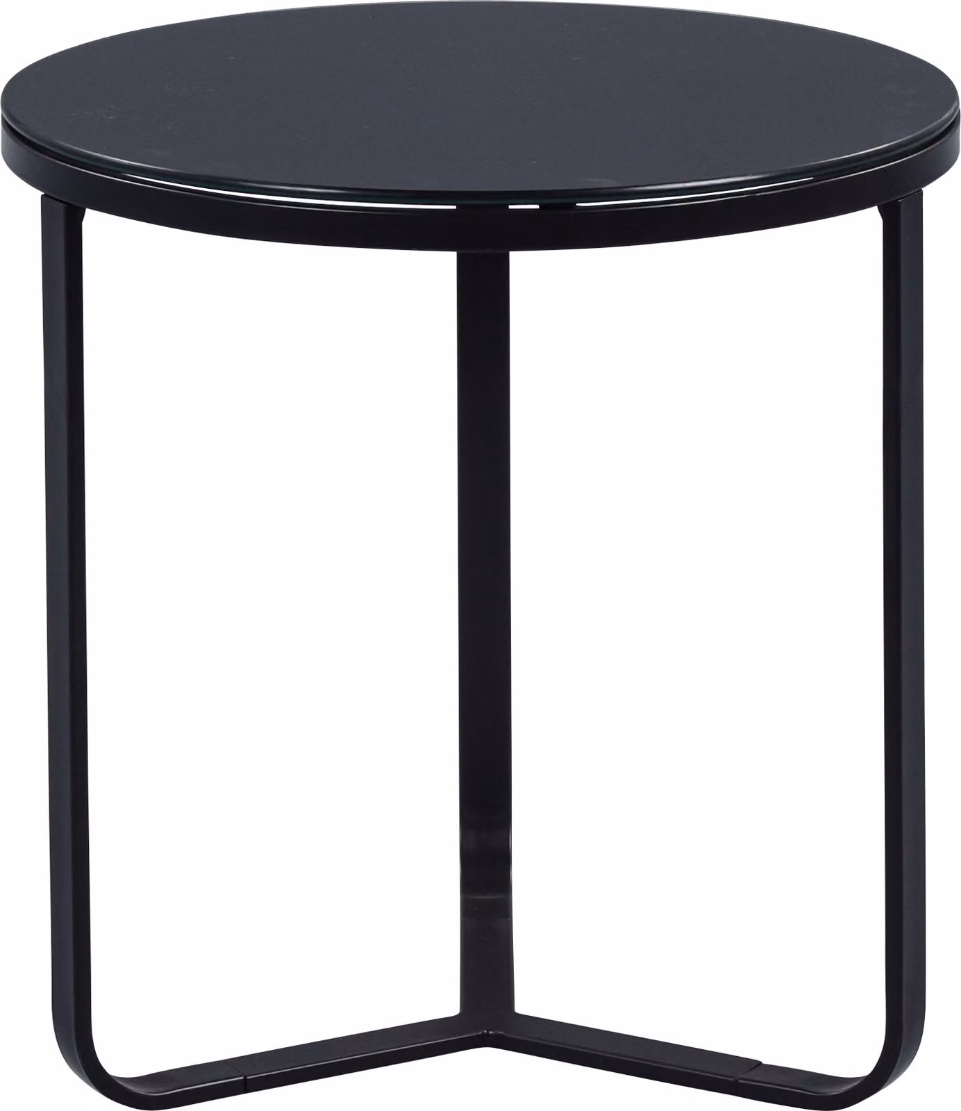 Tavolino Boston 1, colore nero - Vetro, metallo - Altezza: 51 cm, Diametro: 50 cm
