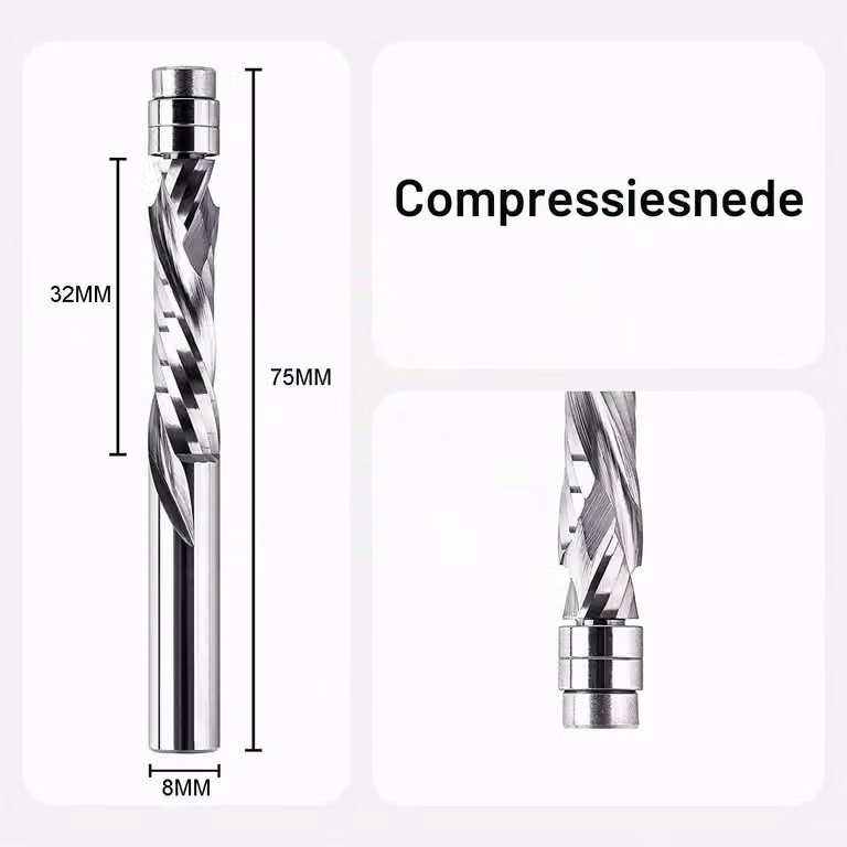 Fresatura di rifinitura, diametro 8 mm, profondità di taglio 32 mm, fresa in metallo duro