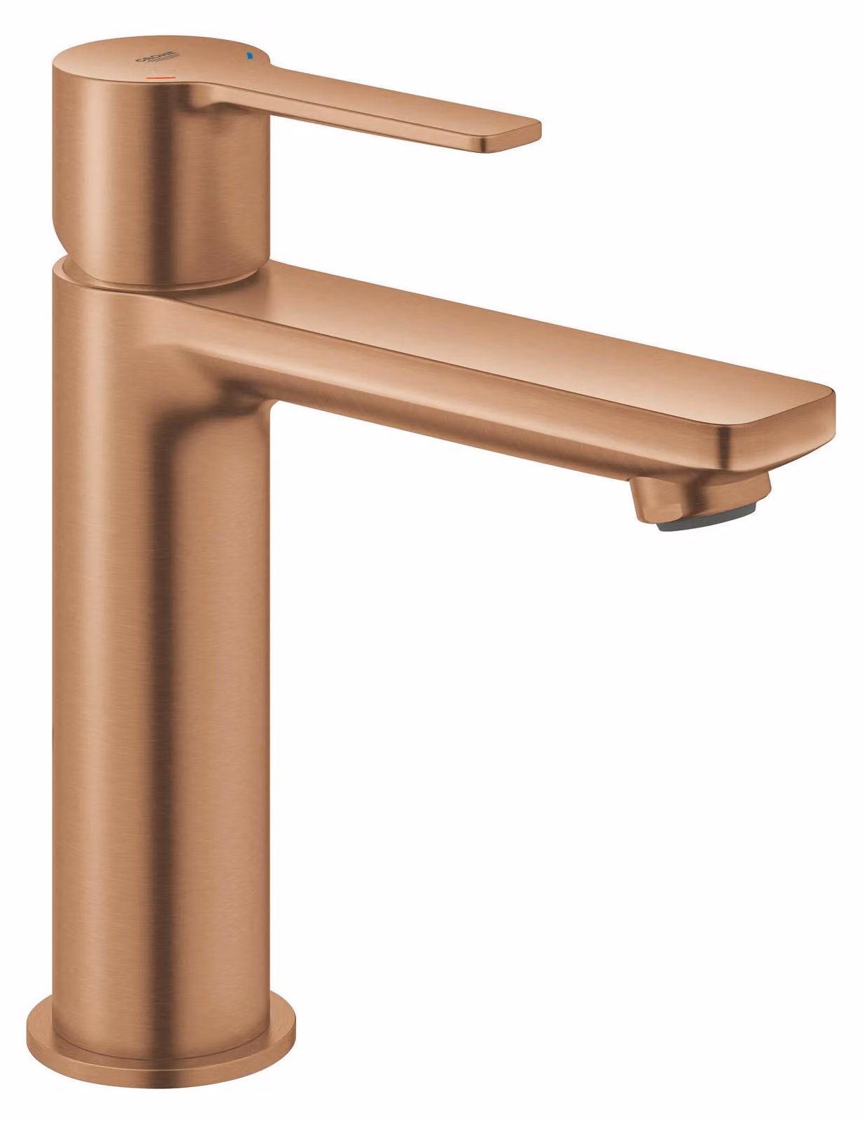 GROHE Mitigeur per lavabo, modello Lineare, taglia S - Piletta con sistema di chiusura a click-clac - Finitura Warm Sunset spazzolata - Codice prodotto: 23106DL0