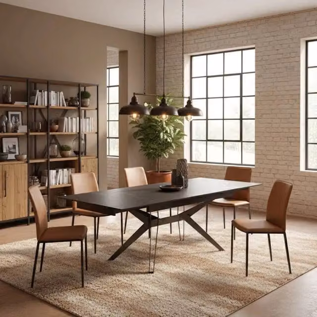 Tavolo da pranzo allungabile Iulius Duzzle in ceramica effetto marmo grigio e nero, L: 160-240 cm, P: 90 cm, H: 76 cm