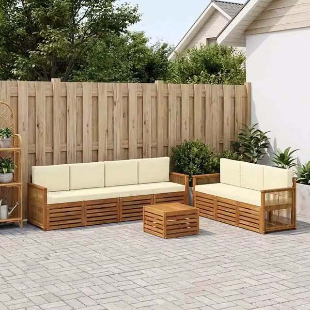 Set divani 8 pz Legno di Acacia Massello 3384116