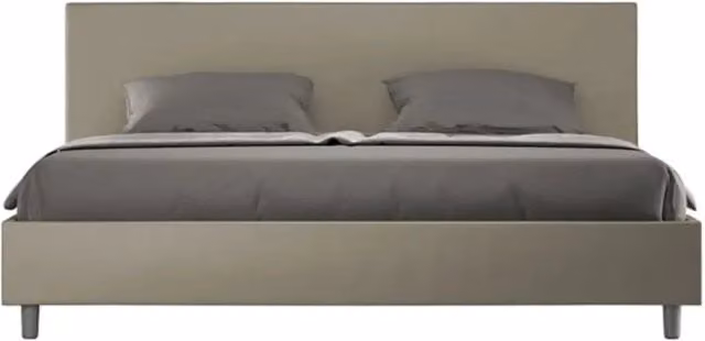 Letto senza rete imbottito 180x210 similpelle cappuccino Adele