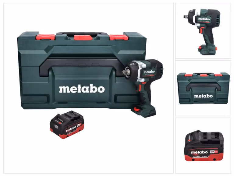 Avvitatore a impatto a batteria Metabo SSW 18 LTX 800 BL 18 V 800 Nm 1/2" Brushless + 1x batteria 8,0 Ah + metaBOX - senza caricabatteria