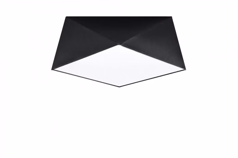 SOLLUX illuminazione Hexa 35 Lampada da soffitto Design geometrico moderno per soggiorno camera da letto Alimentato da lampadina E27 Sostituibile 2 x 60 W In PVC 35x35x15cm Bianco