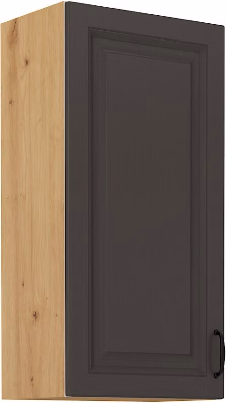 Armadietto superiore alto SOPHIA - larghezza 45 cm, grigio scuro / rovere artisan