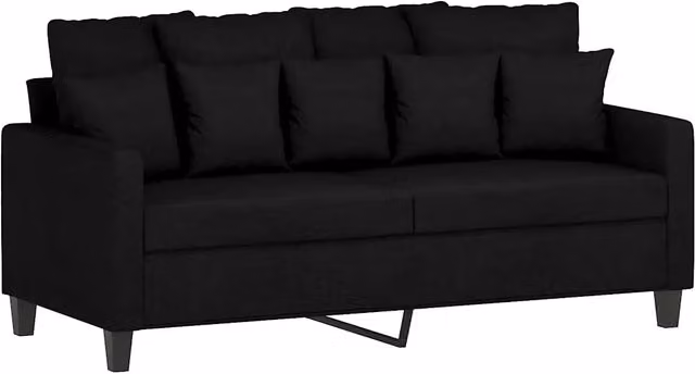 Divano | Divano da soggiorno | Sofa a 2 Posti Nero 120 cm in Tessuto