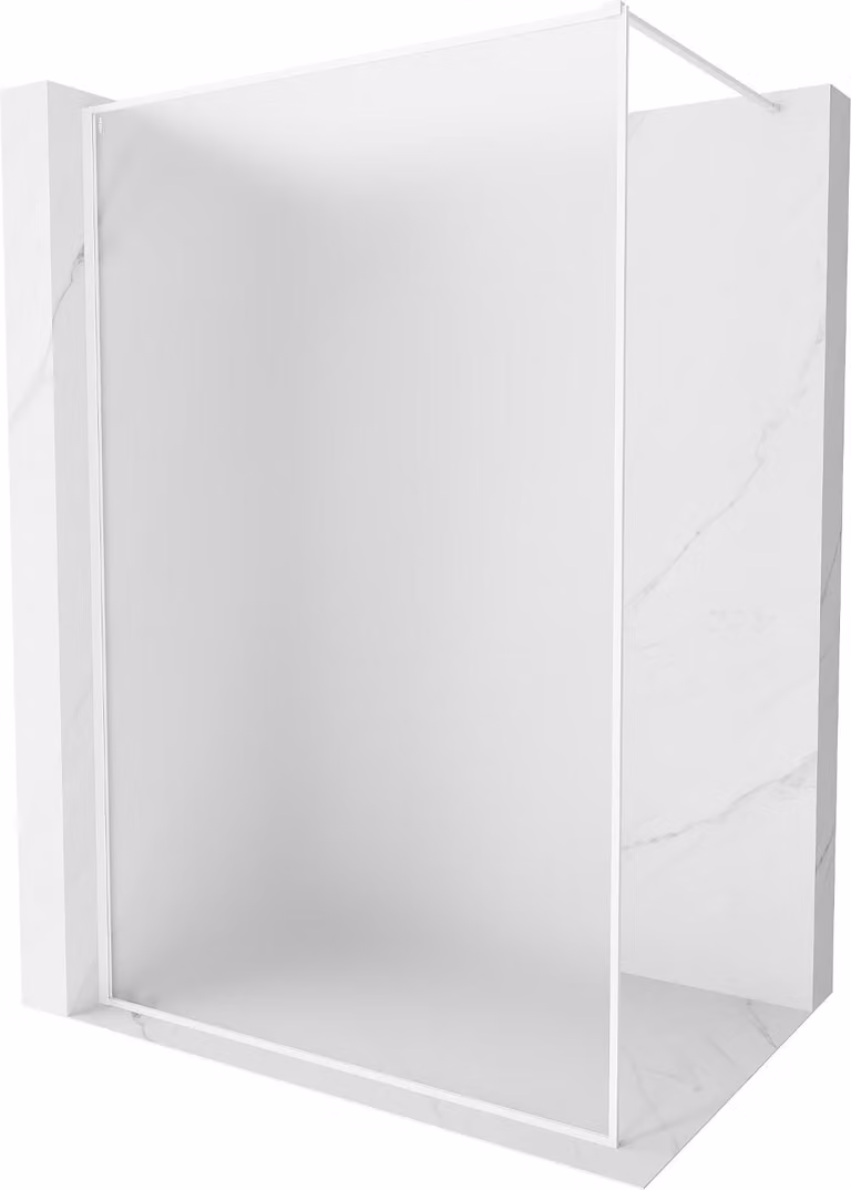 Mexen Kioto-F pannello doccia Walk-in con cornice 90 x 202 cm, brina 8 mm, bianca - 800-090-104-20-30