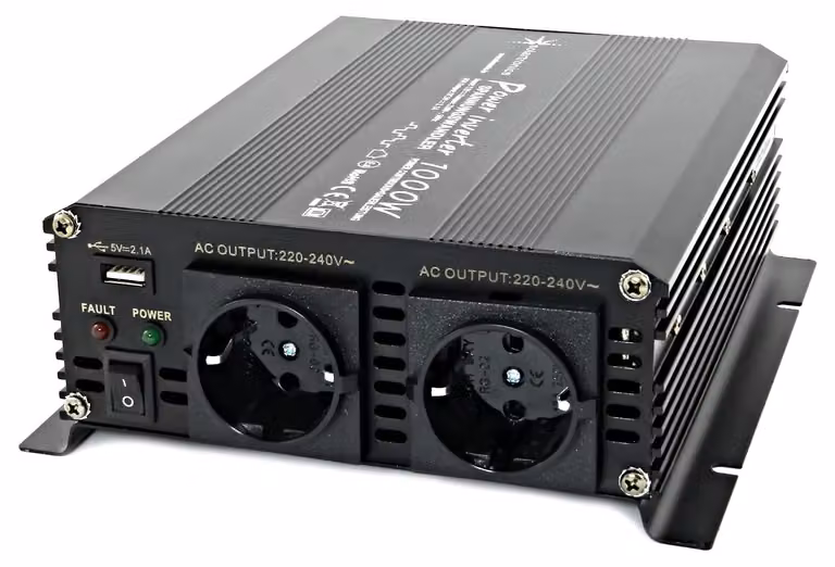 Convertitore di tensione da 12 Volt a 230 Volt, 1000 Watt, colore nero, per uso automobilistico