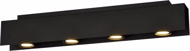 Plafoniera Moderna Luceart-Classic in Metallo Nero con 4 Luci per Soffitto in Stile Industriale – 1