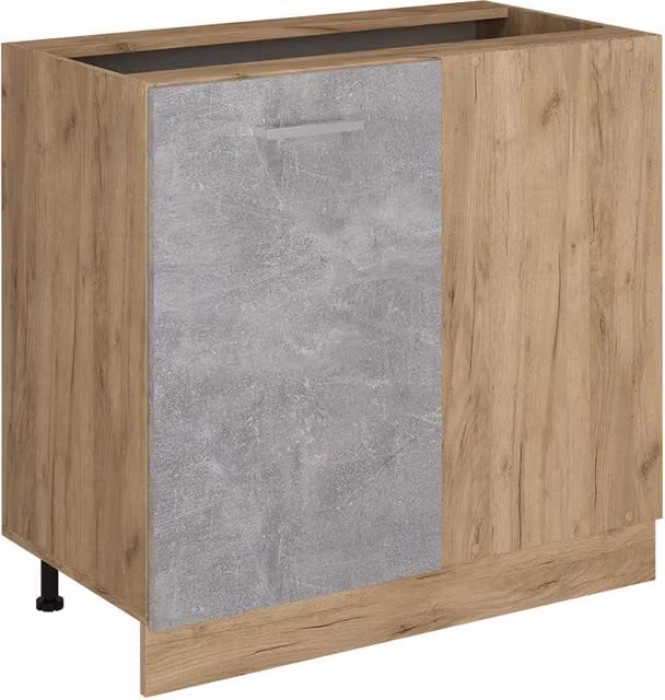 Mobile ad angolo cucina Vicco R-Line Calcestruzzo e Rovere dorato, L: 86 cm
