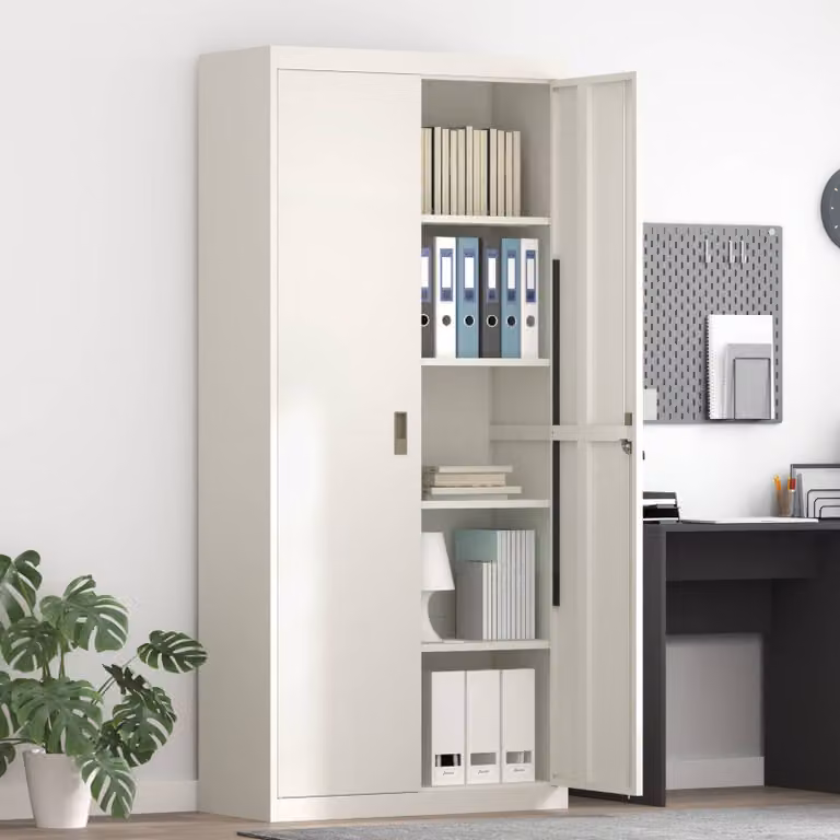 vidaXL Armadio Bianco 90 x 40 x 200 cm Acciaio