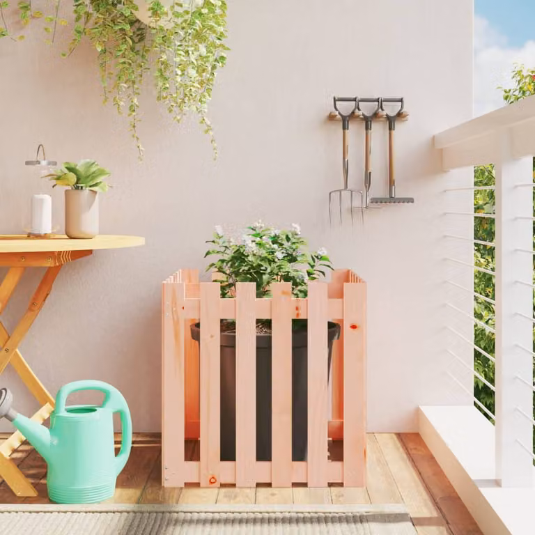 Fioriera da giardino con design a recinzione vidaXL in legno di Douglas massello, L/P/H: 60 x 60 x 60 cm