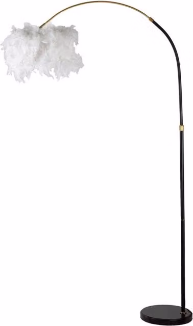 Lampada da terra ad arco Charme1921 nera con paralume in tessuto e struttura in metallo L: 100 cm, H: 180 cm