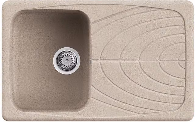 Lavello da incasso Elleci Master 300 con 1 vasca in Granitek colore Avena LGM30051 L: 79 cm, P: 50 cm – 1