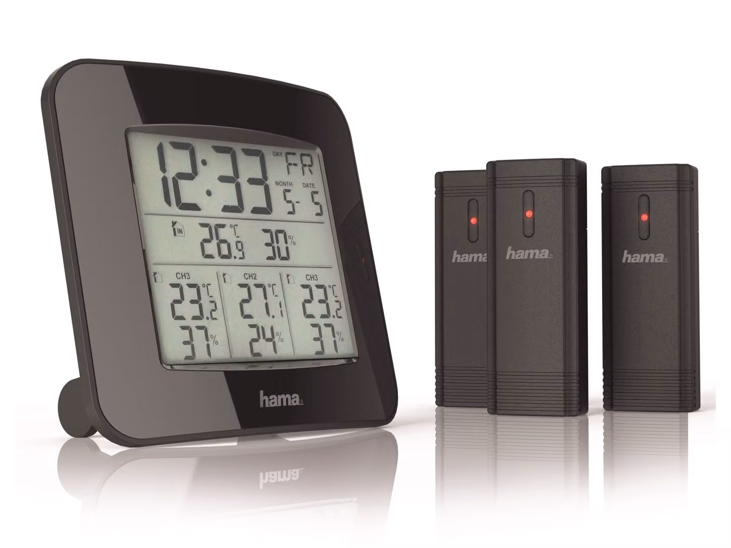 Stazione meteorologica wireless HAMA EWS Trio, nera
