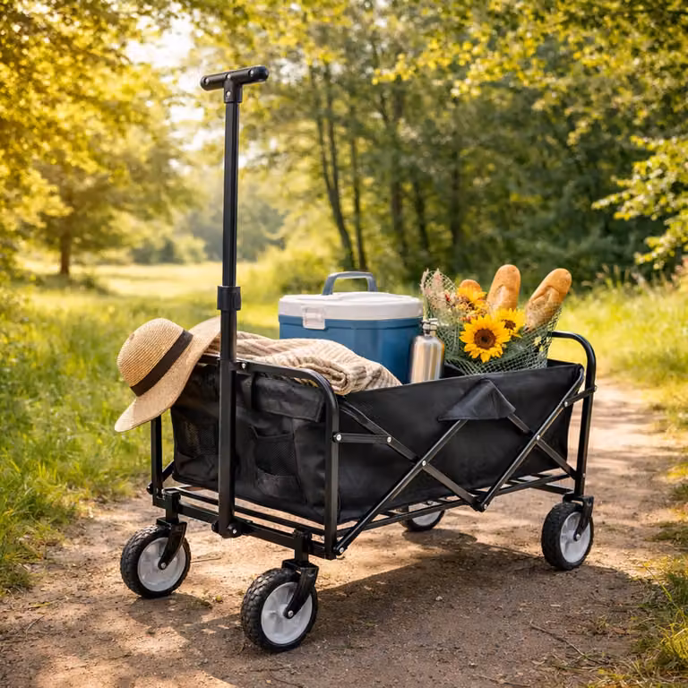 Carrello pieghevole Carrello da trasporto Carrello a mano Carrello da giardino Telaio in acciaio