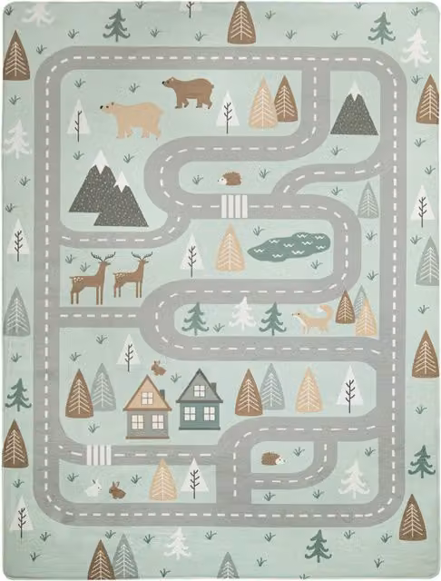 Tappeto lavabile per bambini Chiko turchese L: 120 cm, P: 160 cm