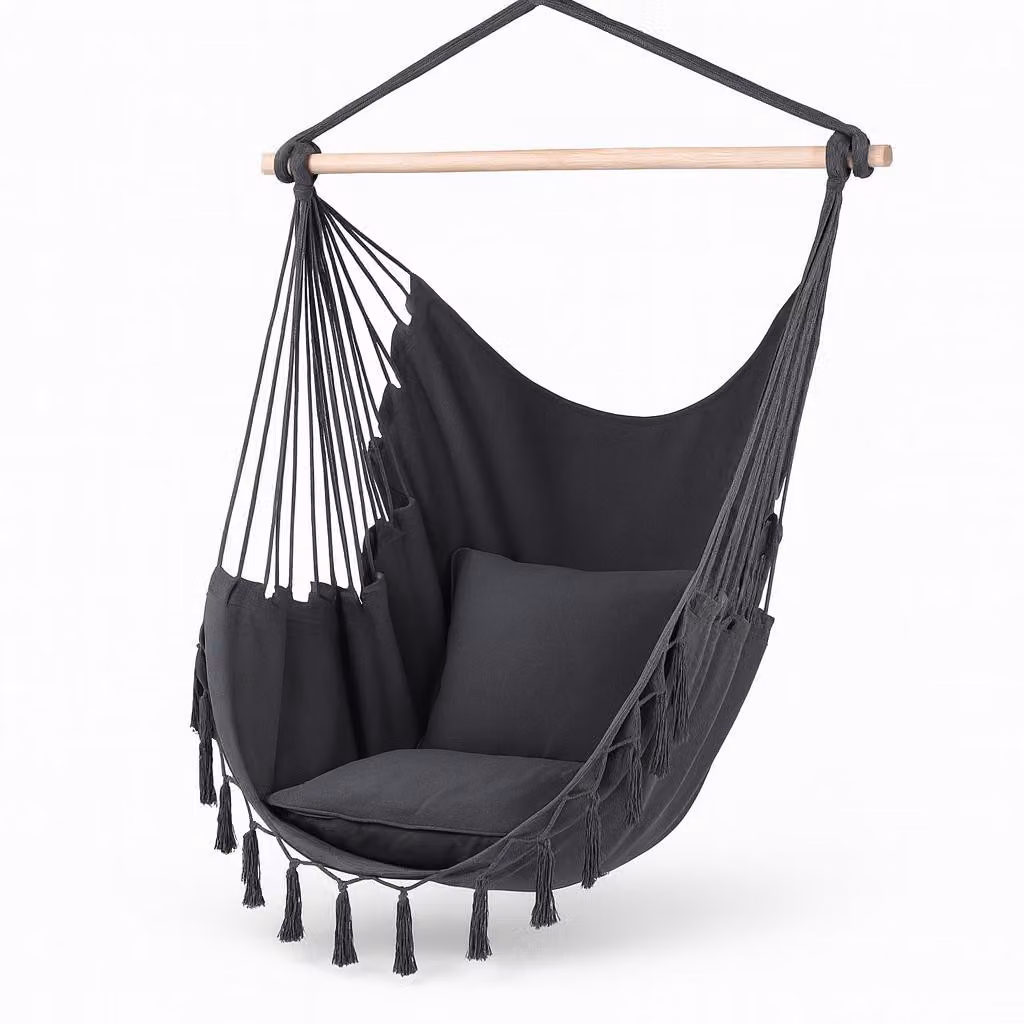 OMNA | Sedia sospesa brasiliana - 130 x 100 cm - Comoda con cuscino - Ideale per interni ed esterni