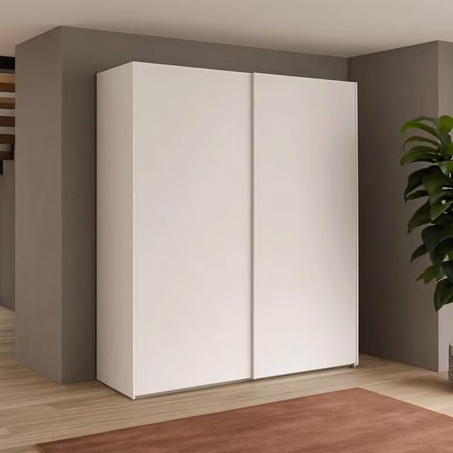 Armadio due ante scorrevoli bianco opaco Swing – 180x55x210H