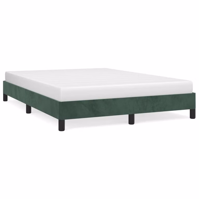 Giroletto senza Materasso Verde Scuro 140x200 cm in Velluto