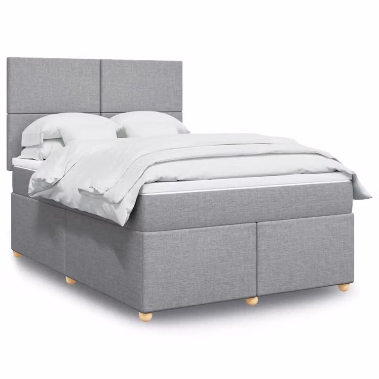 vidaXL Letto Ibrido con Materasso Grigio e Bianco L/P/H: 140 x 190 x 150,5 cm