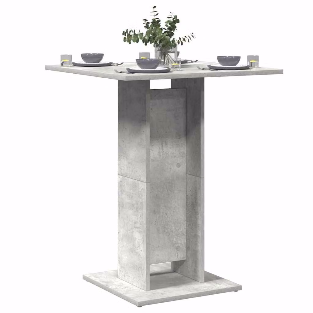 vidaXL Tavolo da Bistrot Moderno Quadrato in Legno Multistrato Grigio Opaco L/P/H: 60 x 60 x 75 cm