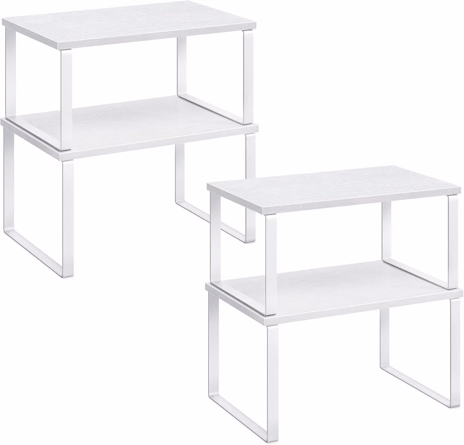 Portaspezie - Set da 4 pezzi - Espandibile e impilabile - Organizzatore per la cucina - Metallo e legno