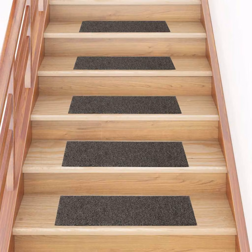 Set di 30 tappetini per scale autoadesivi vidaXL, forma rettangolare, colore antracite, L: 76 cm x P: 20 cm