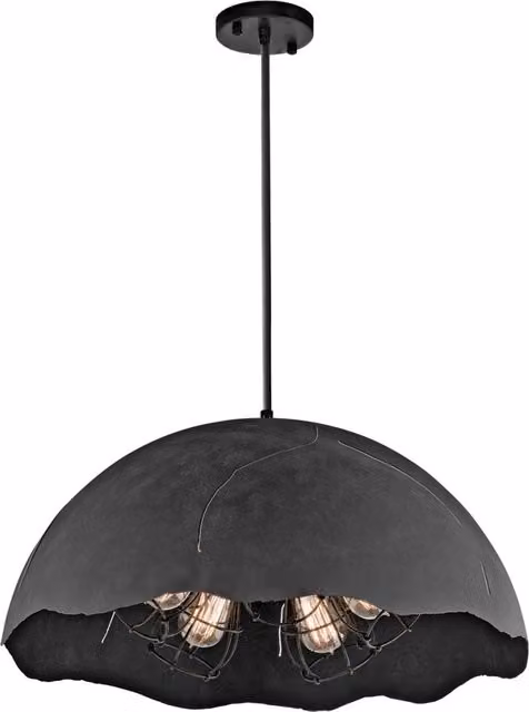 Lampada a sospensione Kichler in metallo nero con design industriale e tecnologia dimmabile per cucina e soggiorno – 1