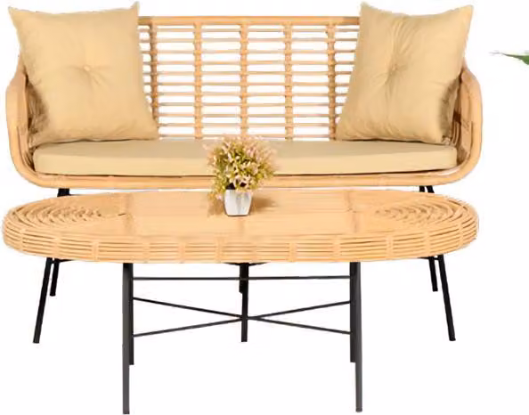 GartenMöbel Sofa 2 Sitzer Couchtisch Sitzmöbel Sofagarnitur Terrasse Tisch